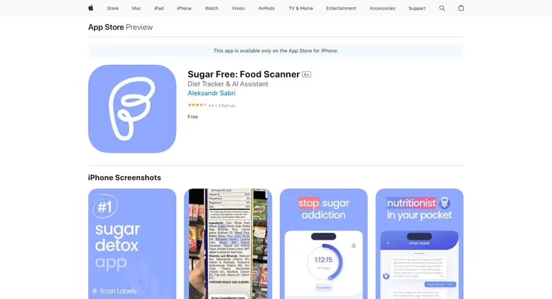 Sugar Free: Food Scanner
