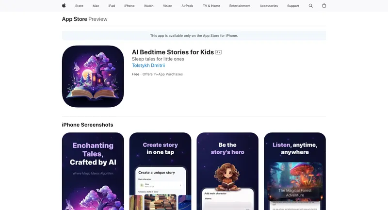 AI Bedtime Stories for
              Kids