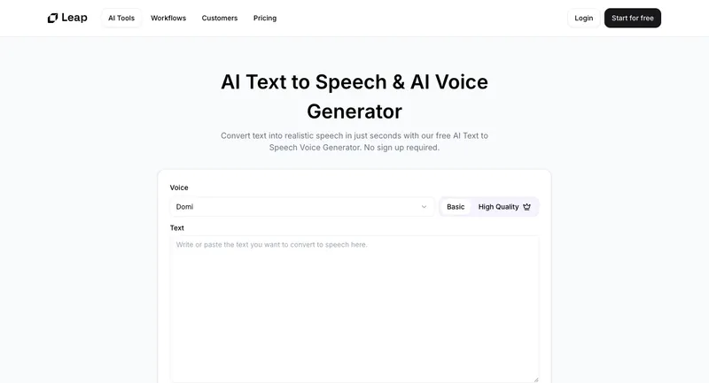 Text to Speech by Leap