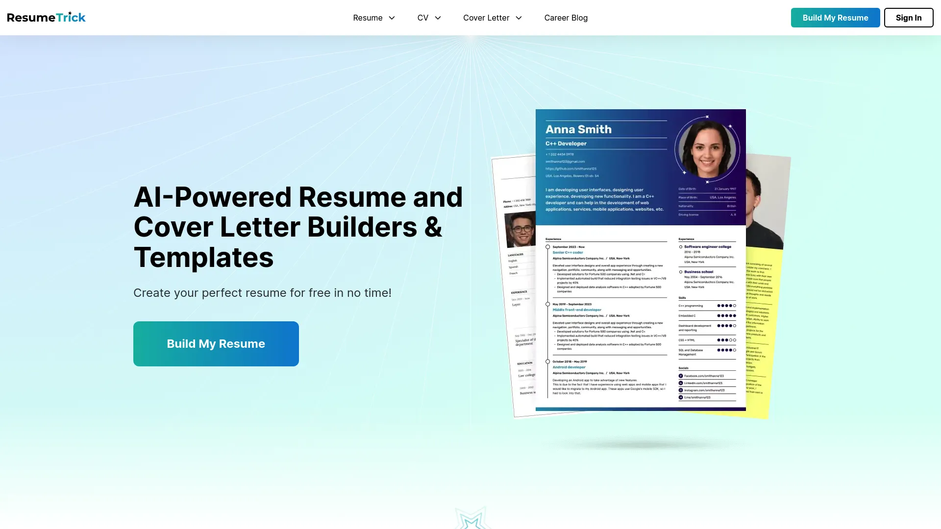 Resume Trick - Free Resume Builder