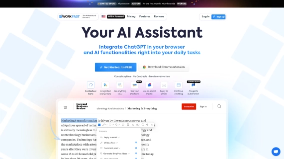 Work Fast AI Sidebar Assistant