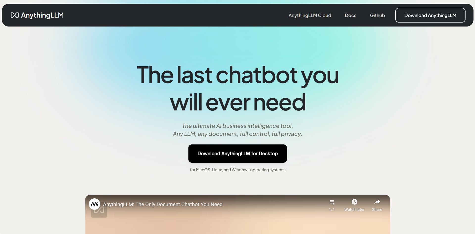 AnythingLLM screenshot