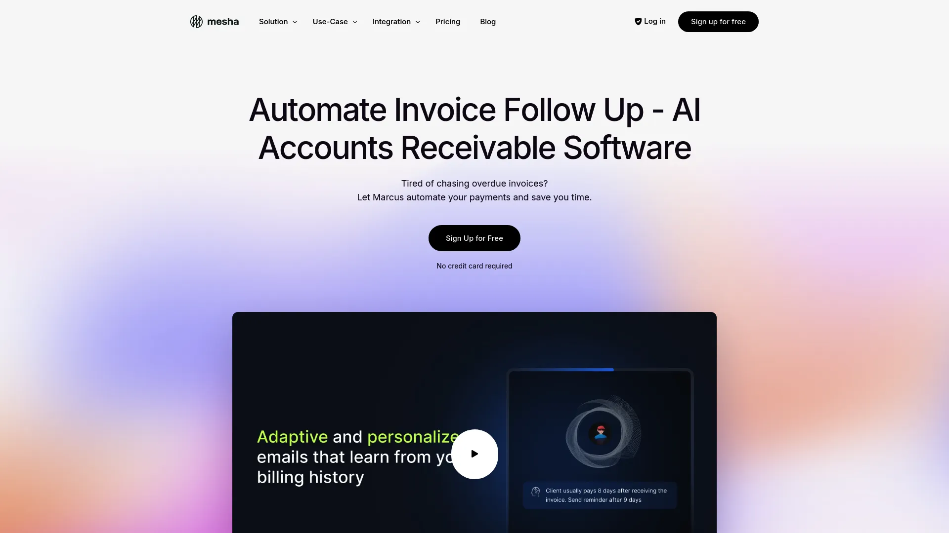 Mesha: AI-Powered Accounts Receivable Software