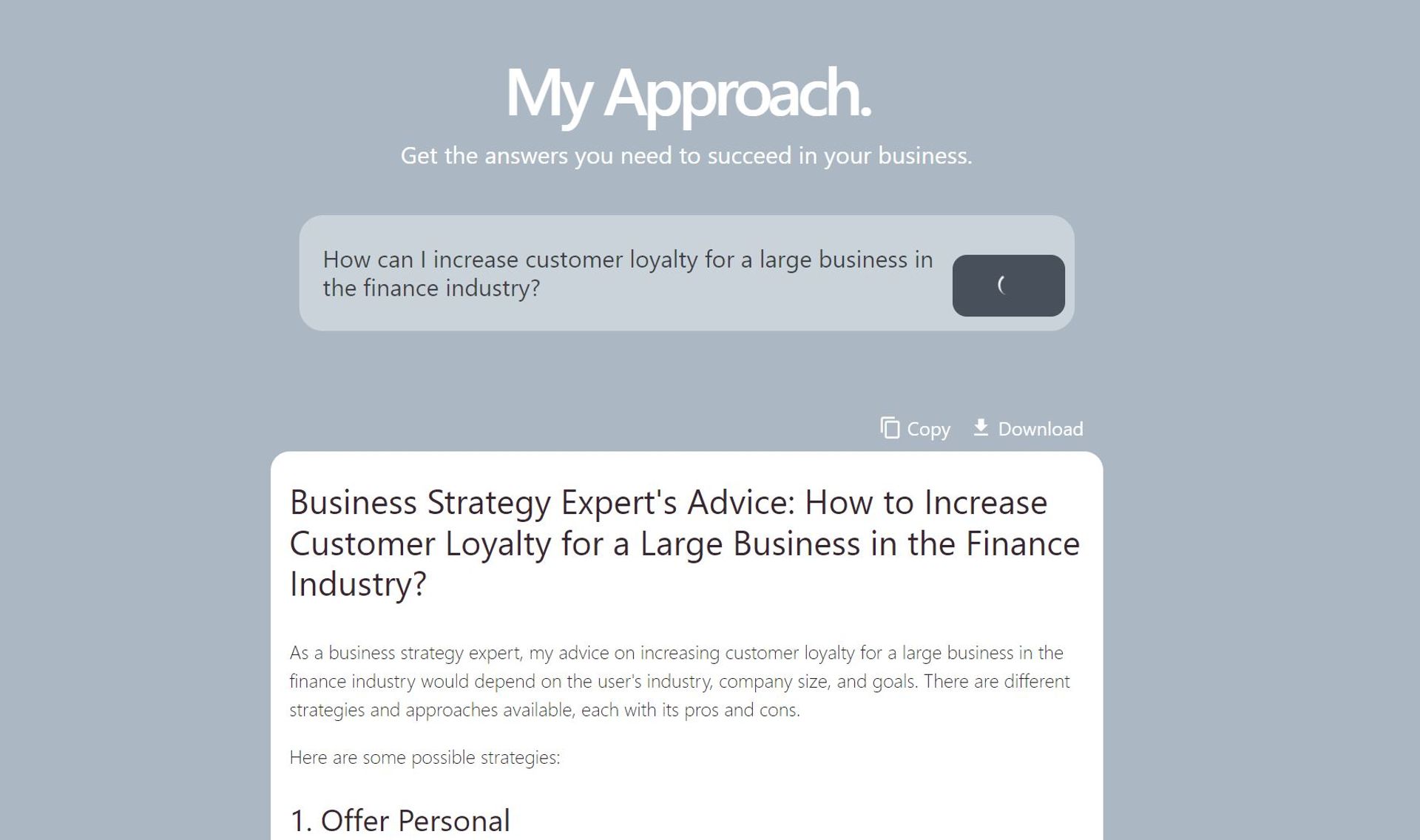 My Approach screenshot