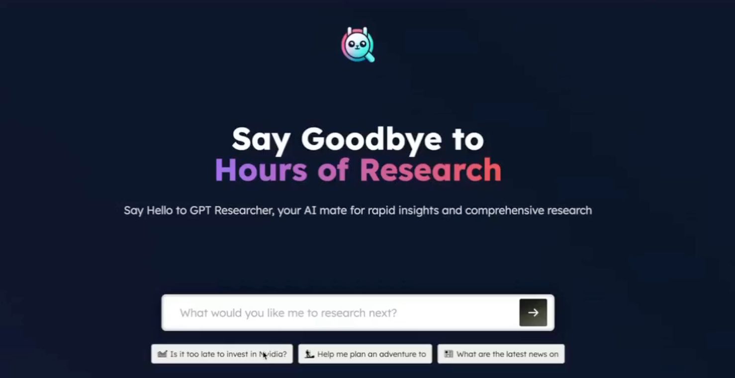 GPT Researcher screenshot