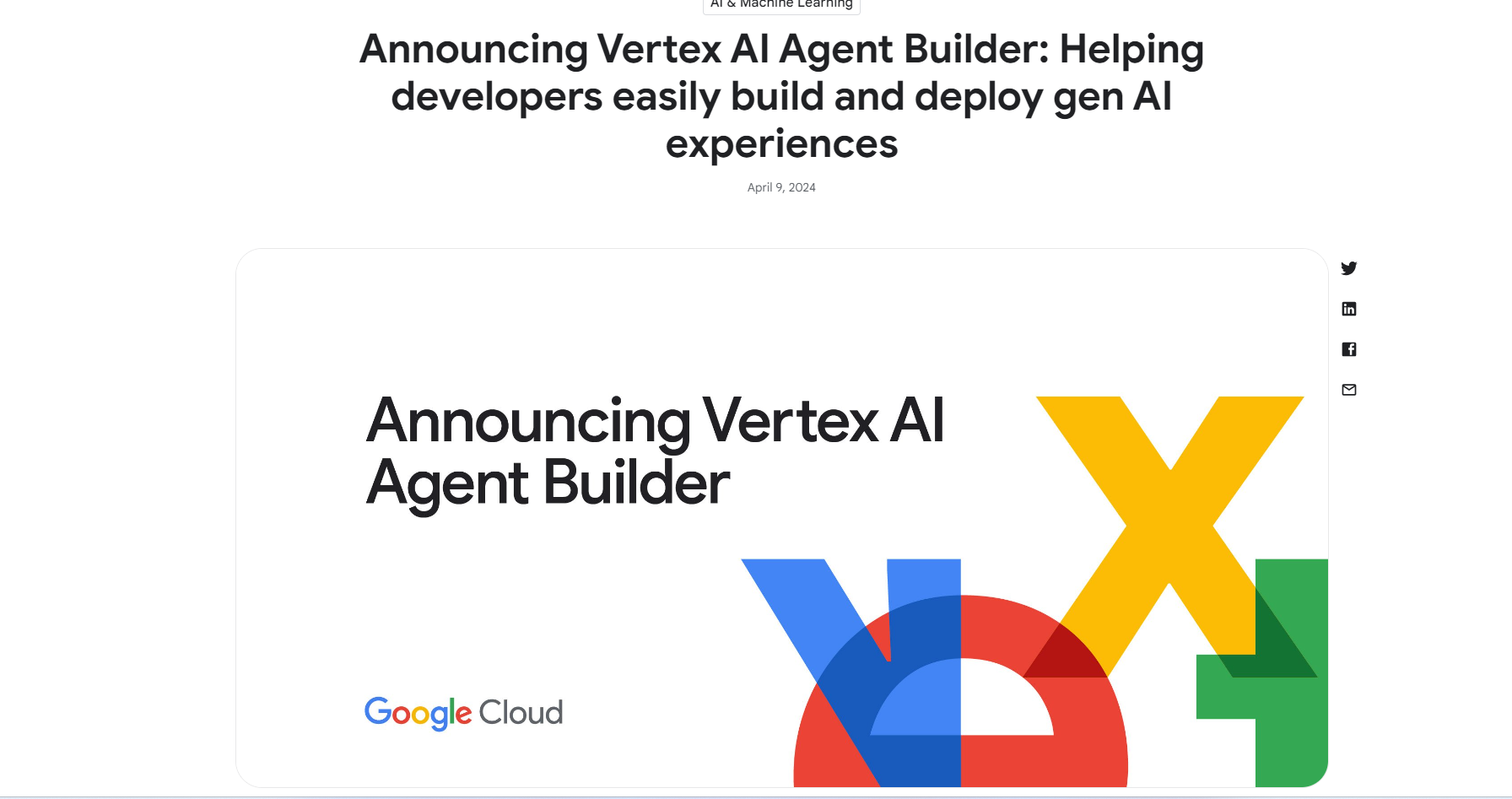 Vertex AI Agent Builder screenshot