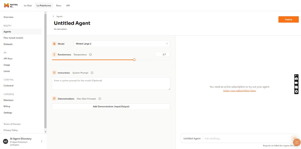 Mistral AI Agent screenshot