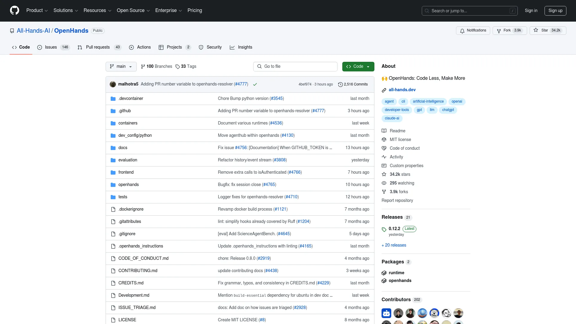 OpenHands screenshot