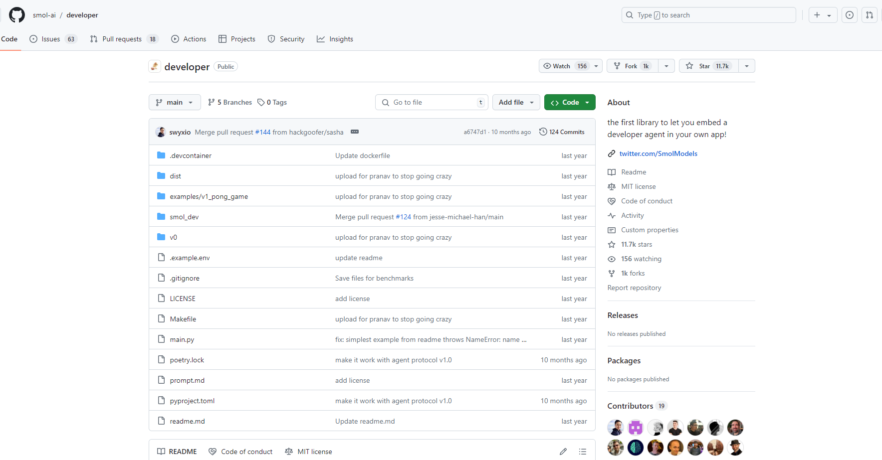 Smol AI Developer screenshot
