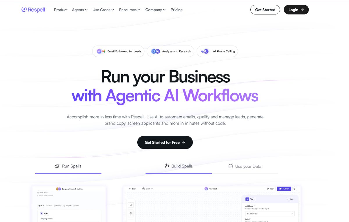 Respell AI screenshot