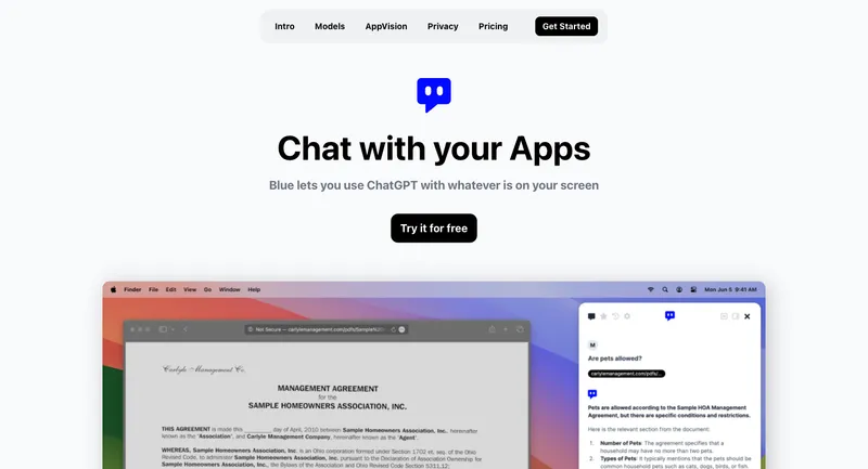 Blue - ChatGPT for Mac