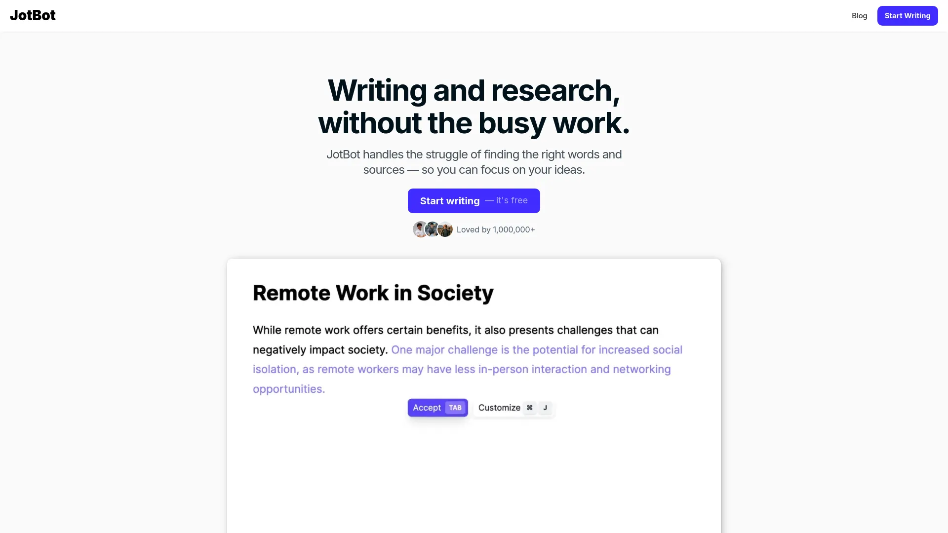JotBot - Research and Essay Writer
