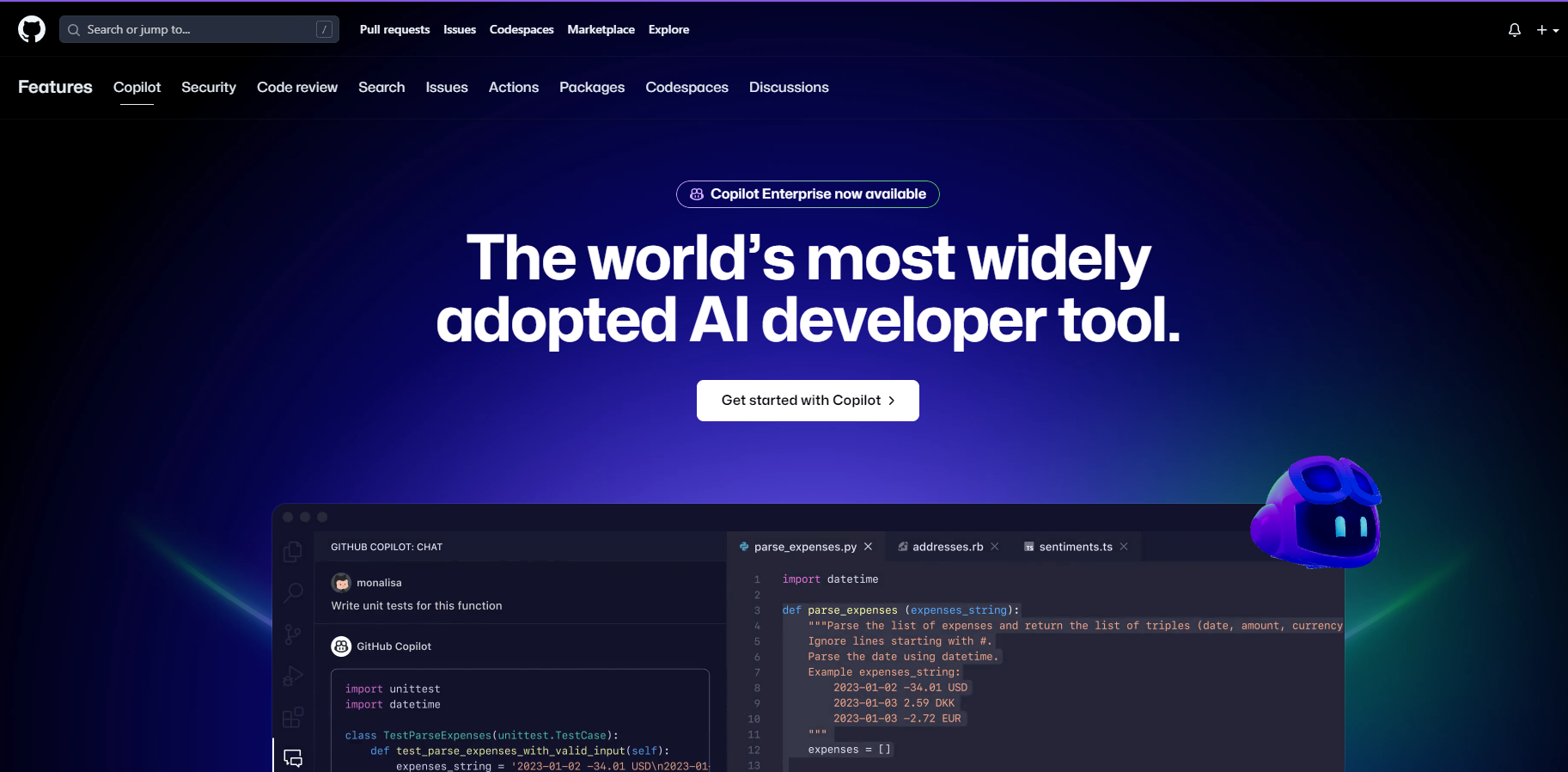 GitHub Copilot screenshot