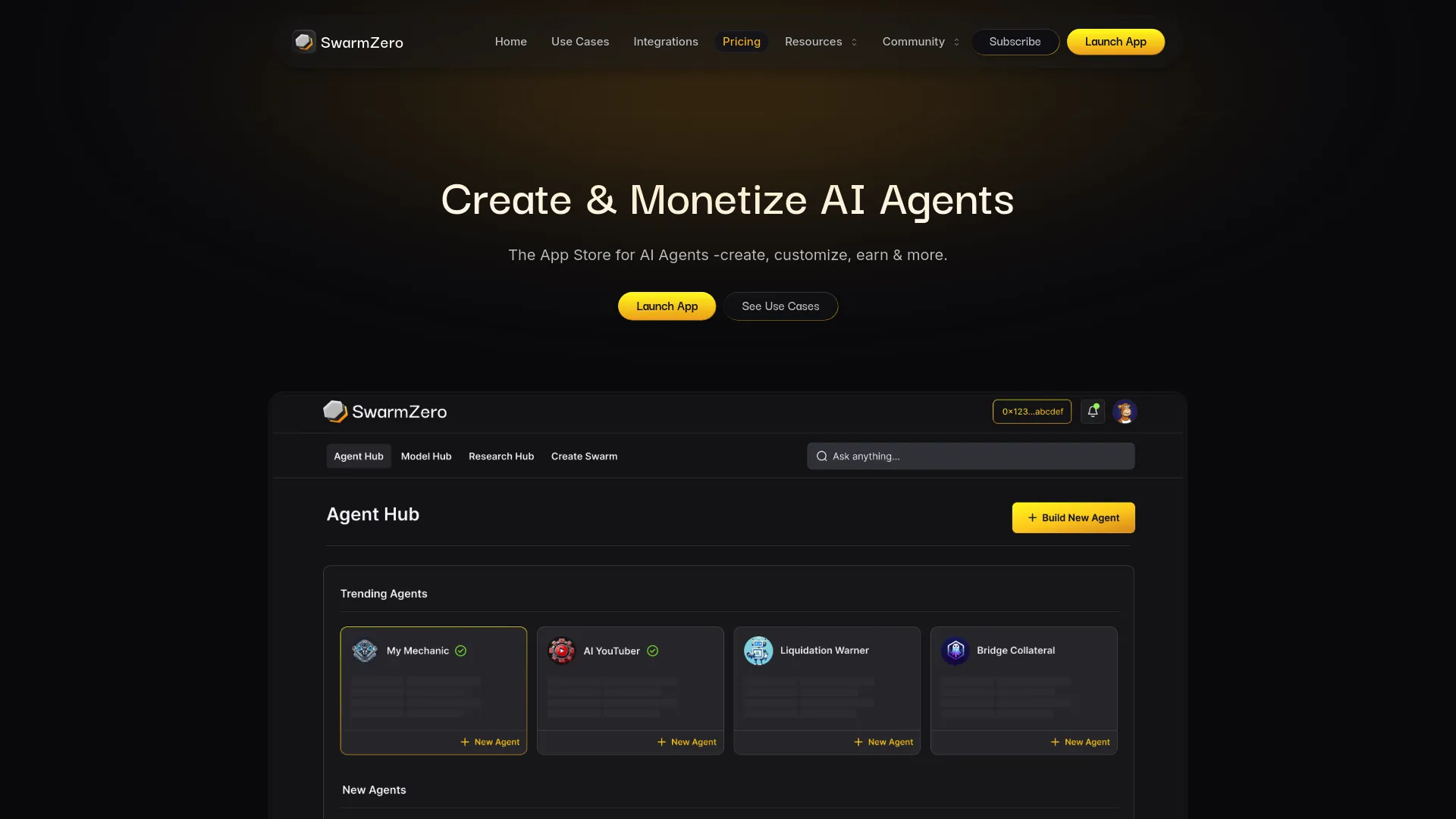 SwarmZero : Create and monetize AI agent with AI Agents App Store