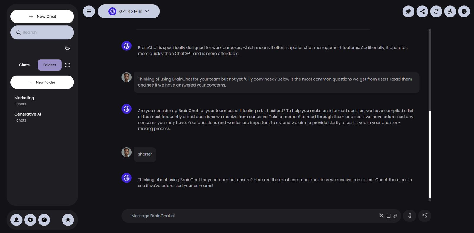 BrainChat screenshot