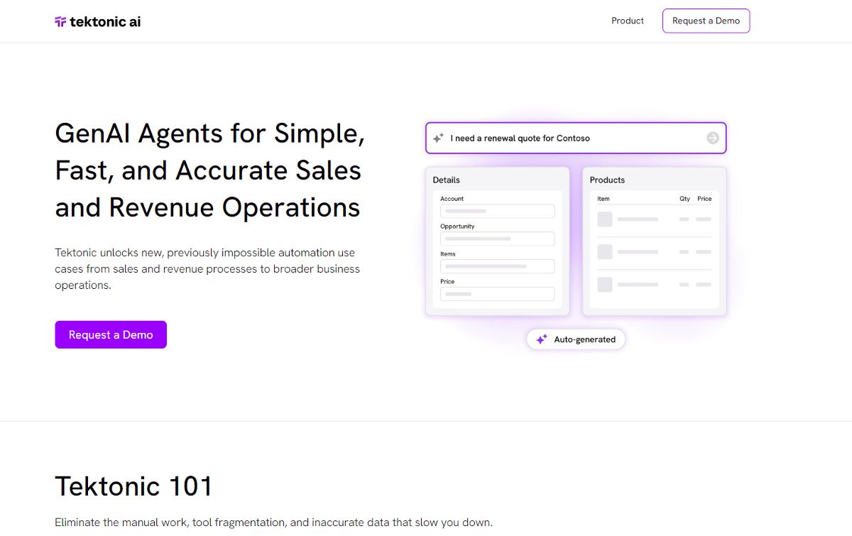 Tektonic AI screenshot